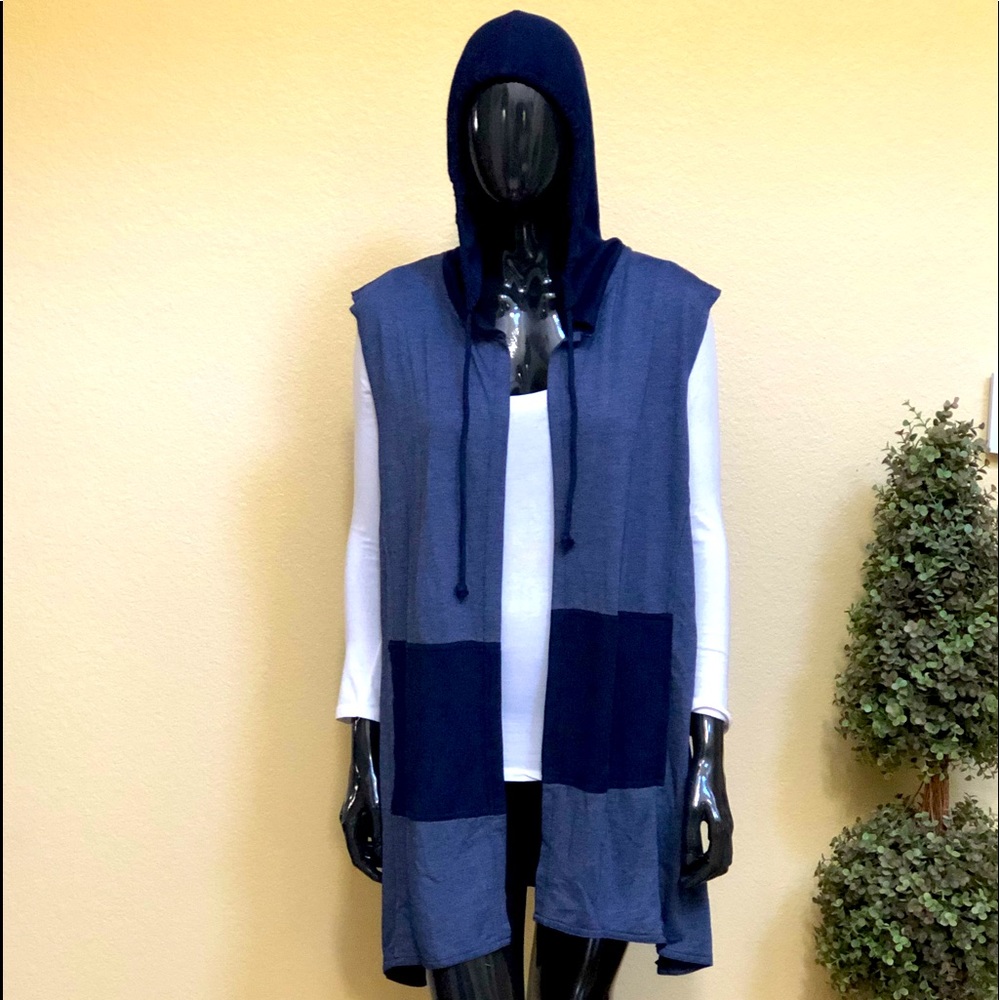 Kimono cover up with hoodie Dark Denim